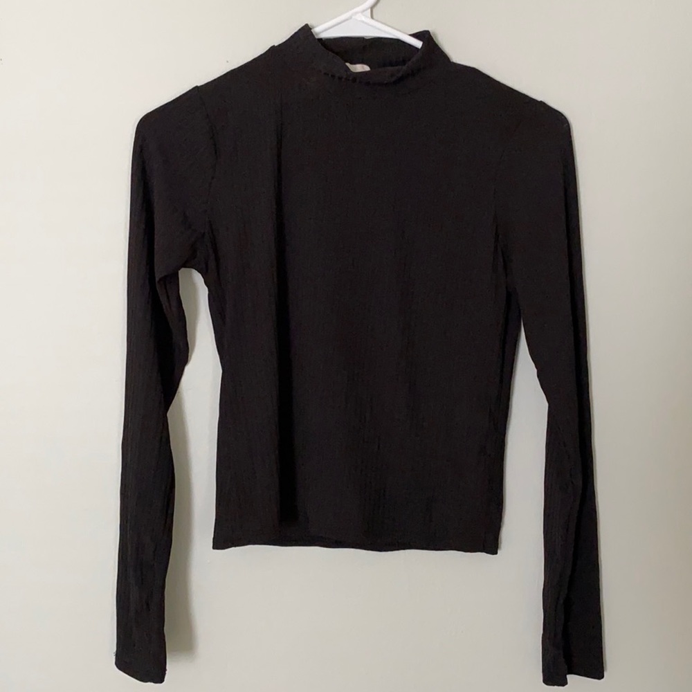 Ribbed Black Turtleneck